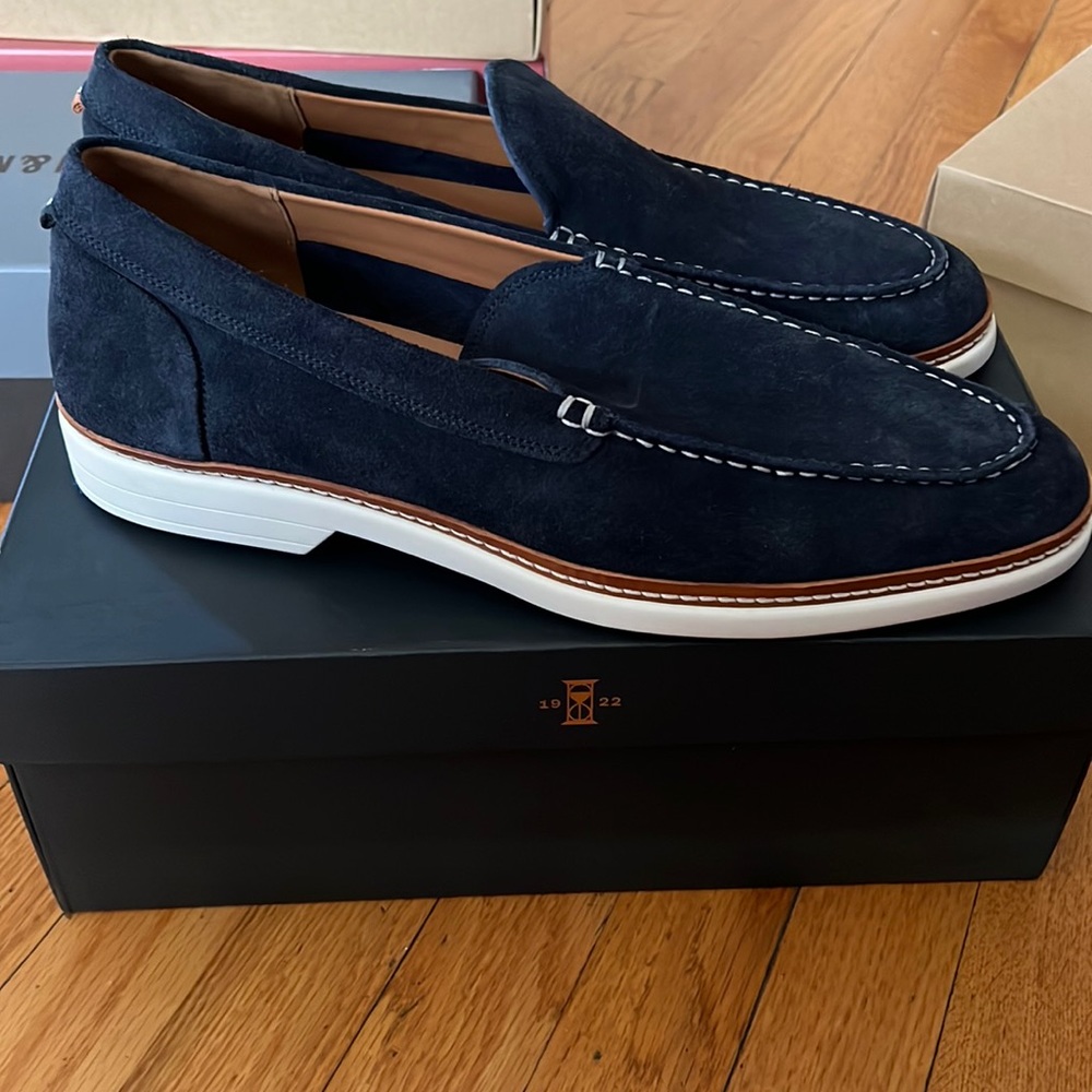 Allen Edmonds , Wilder Navy Suede Slip On shoes